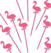 Set of 24 Pink Flamingo Picks