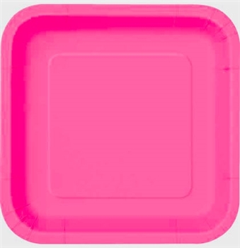 Hot Pink Square Plates