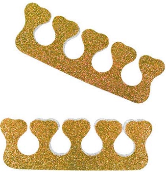 Set of 2 Gold Glitter Toe Separators