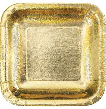 Gold Iridescent Glitter Dinner Plates